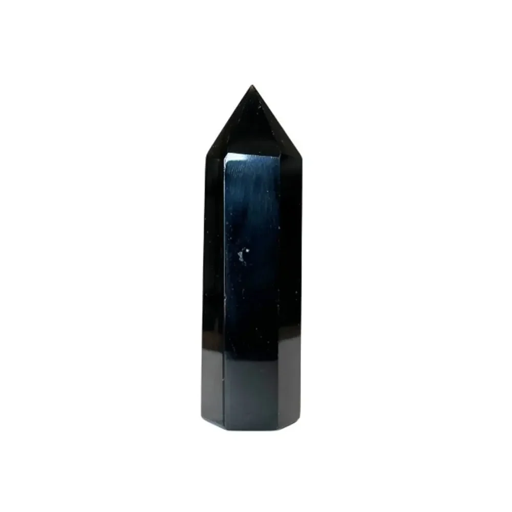 Obsidian Crystal 2PC Obelisk Seven Chakra Towers Black Protection Spiritual